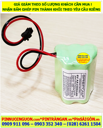 Pin sạc 6v-AA1500mAh, Pin sạc NiMh 6v-AA1500mAh, Pin sạc công nghiệp chất lượng cao GREPOW 6v-AA1500mAh